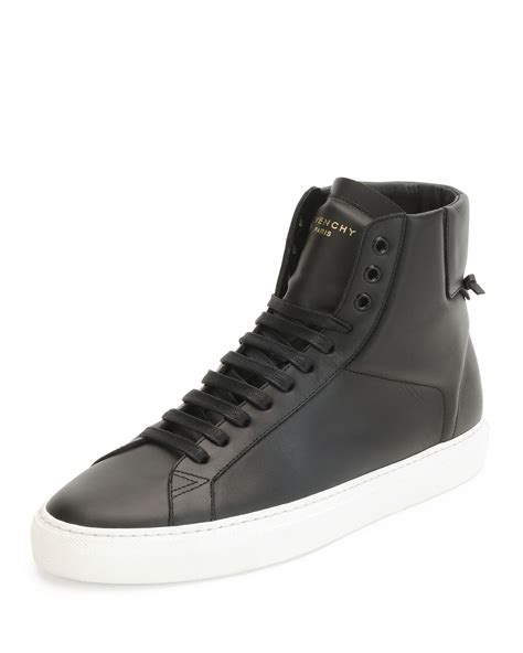 givenchy black urban street high top sneakers|givenchy jaw high white sneakers.